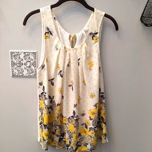 Mixed media floral top